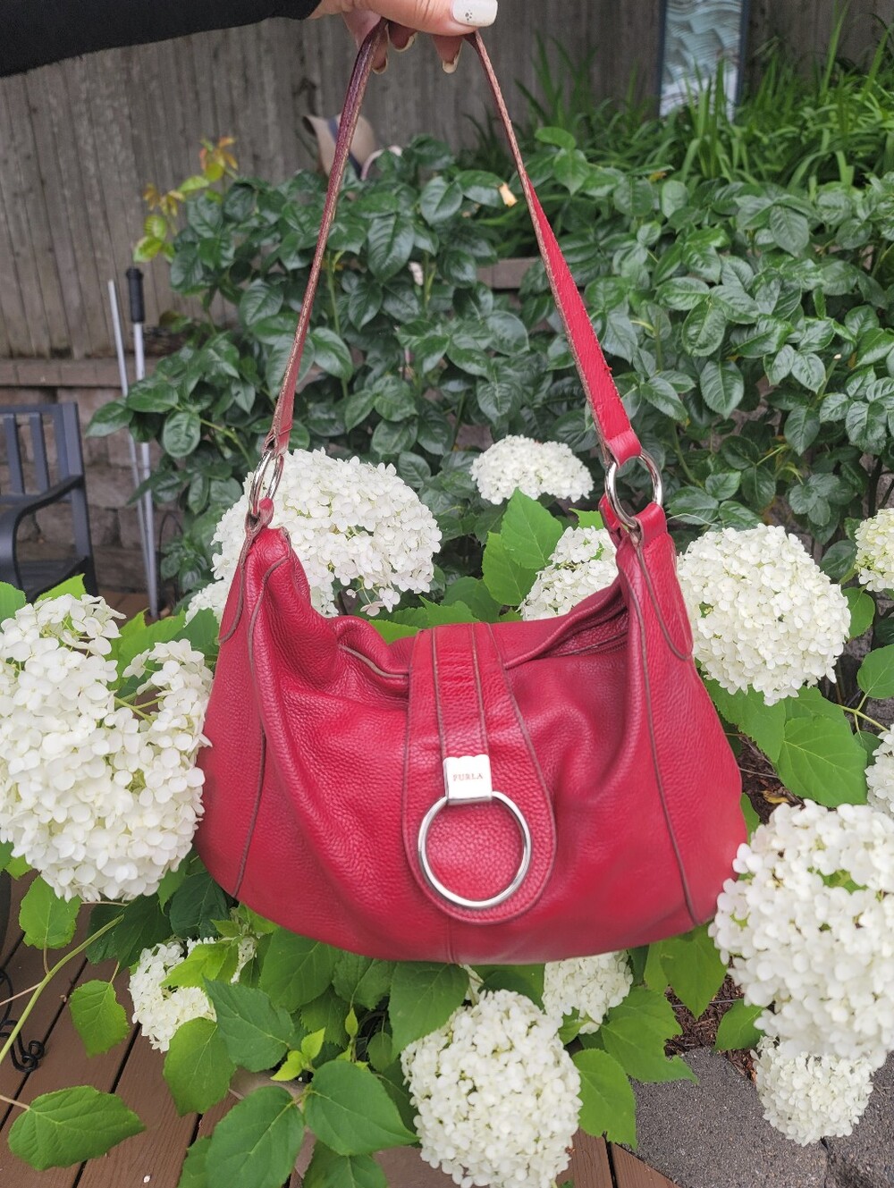 Furla Vintage Red Leather Slouchy Hobo And Dust Bag - Picture 3 of 16